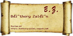 Báthory Zalán névjegykártya